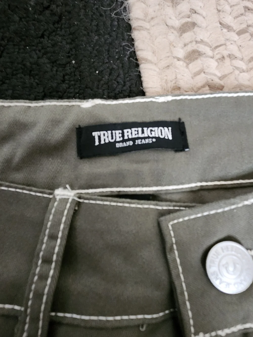True Religion Cargo Shorts - Olive Green